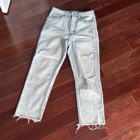 Wild Fable Highest Rise Slim Straight Leg Distressed Light Wash Jeans - Picture 1 of 5